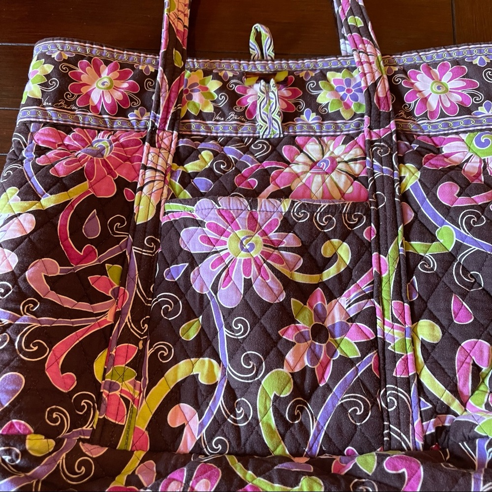 Vera Bradley Pink and Brown Tote - Picture 10 of 10
